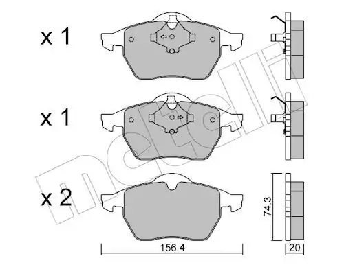 METELLİ 22-0181-1 | Ön Fren Balatası Kablosuz VW Passat 97 00 Audi A4 95 99