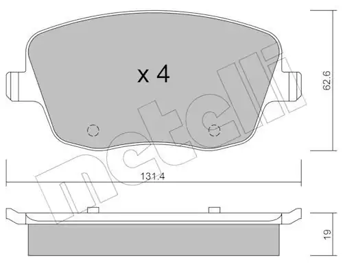 METELLİ 22-0547-0 | Ön Fren Balatası VW Polo 02 10 Seat Ibiza 02 10 Skoda Fabia 00 10