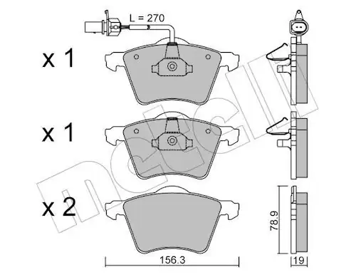 METELLİ 22-0550-0 | Ön Fren Balatası VW Sharan 01 10 Seat Alhambra 01 10
