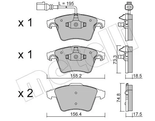 METELLİ 22-0552-1 | Ön Fren Balatası VW Transporter 03 10