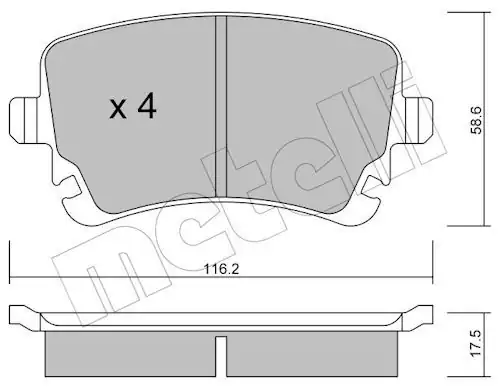 METELLİ 22-0554-2 | Arka Fren Balatası VW