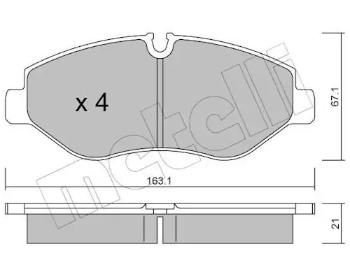 METELLİ 22-0671-0 | Ön Fren Balatası Tek Teker VW Crafter 06 16 Mercedes Sprinter 06 16 Sprinter 2017 W907 W447 Vito