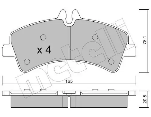 METELLİ 22-0674-0 | Arka Fren Balatası Çift Teker VW Crafter 06 16 Mercedes Sprinter 06 16