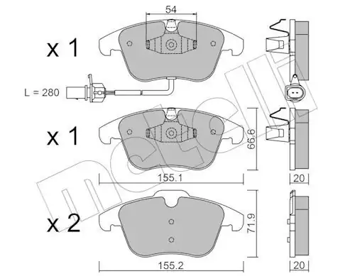METELLİ 22-0675-2 | Ön Fren Balatası Audi A4 08 16 A5 08 11