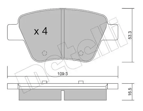 METELLİ 22-0889-0 | Arka Fren Balatası VW Caddy 11 15 Golf 09 13 Passat 13 15 Seat Leon 06 13 Skoda Octavia 09 13