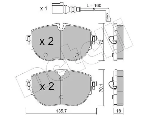 METELLİ 22-1321-0 | Ön Fren Balatası VW Transporter 20