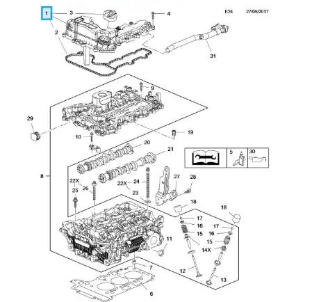 ASPART 8RCO1076 | Külbütör Kapağı Corsa F Combo E Crossland X 3008 308 5008 508 2008 208 1 2