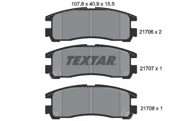 TEXTAR 2170602 | Fren Balatası Galant 92 04 Arka