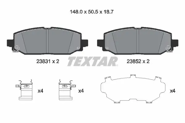 TEXTAR 2383101 | Fren Balatası Wrangler 11 17 Arka