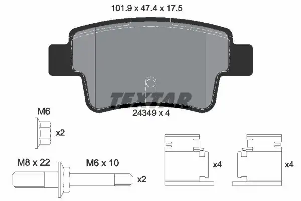 TEXTAR 2434903 | Fren Balatası Opel Corsa D Arka Disk