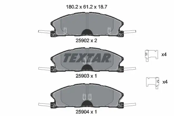 TEXTAR 2590201 | Fren Balatası Explorer 10 Ön