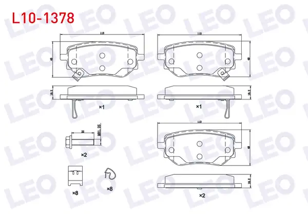 LEO L10-1378 | Fren Balata Ikazlı Arka Mercedes X Serisi (470) X 250 D 2017 -