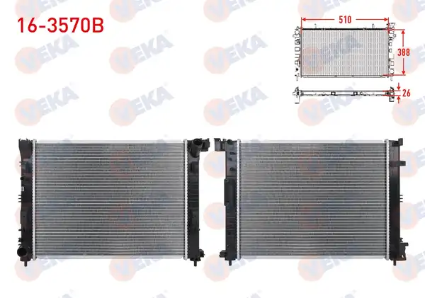 VEKA 16-3570B | Su Radyatörü Brazing Renault Clio V 1 5 Blue dCi 2019 Captur II 2020