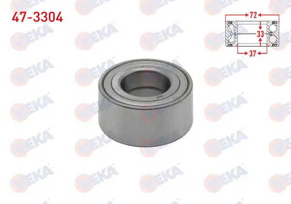 VEKA 47-3304 | Teker Rulmanı Ön ABS Okuyuculu 207 208 C3 C2 2008 C Elysee Ds3 301 37x72x33