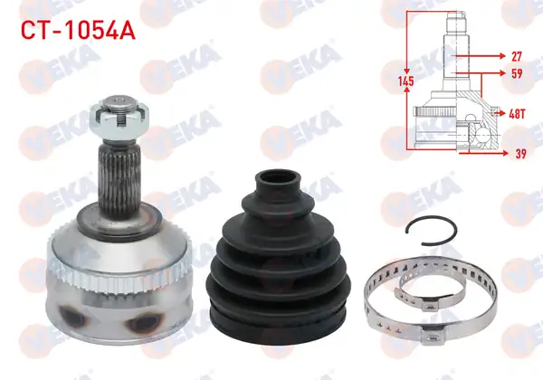 Veka Ct 1054a Aks Kafası Sol Sağ Ön Dış Fiat Scudo 220p 1 9 TD ABS li 48 Dış 27 39x59 Uzunluk 145 mm 1996 2006
