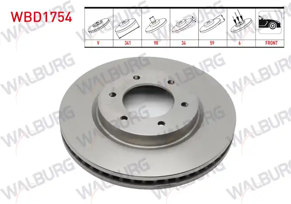 WALBURG WBD1754 | Ford Ranger Fren Diski Ön 2022-| 2 Adet
