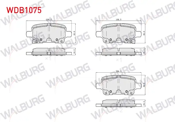 WALBURG WDB1075 | Fren Balata Arka Opel Insignia B 17-18-20 Jant 2017 -