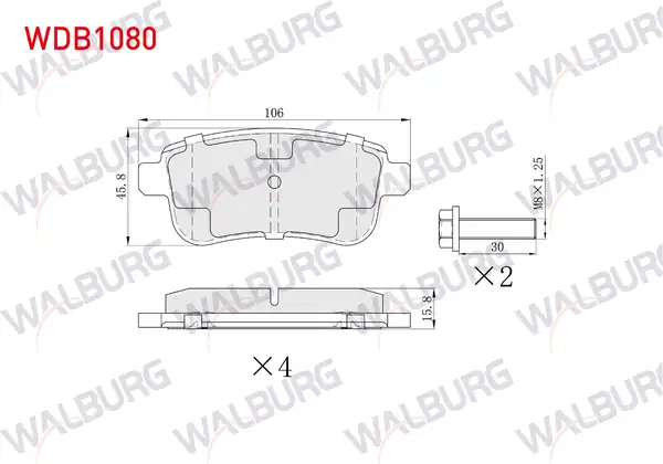 WALBURG WDB1080 | Fren Balata Arka Ikazlı 16mm Renault Captur II 2020 Zoe 2012