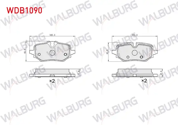 WALBURG WDB1090 | Fren Balata Arka Bmw X1 U11 2022 Bmw 2 U06 F45 Active Tourer 218i 2021