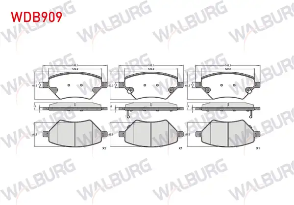 WALBURG WDB909 | Fren Balata Ön Ikazlı Chery Omoda 5 2023 Tıggo 8 Pro 2023