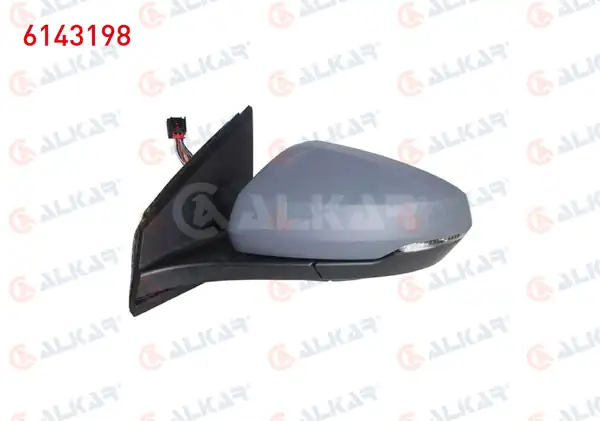ALKAR 6143198 | Dış Dikiz Aynası Sol Elektrikli Asferık Isıtmalı Astarlı Otomatik Katlanır Sinyalli 8 Pin Volkswagen Polo Aw1 Bz1 2017