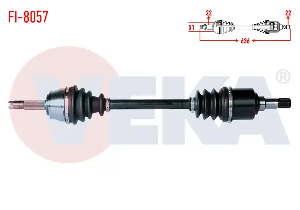 Veka Fi 8057 Komple Aks Sol Ön Fiat Doblo 119 223 1 4 Uzunluk 636mm 2001 2010