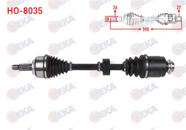 Veka Ho 8035 Komple Aks Sağ Ön Uzunluk 590mm Honda Civic 1 6 M T 2005 2012