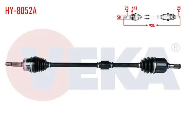 Veka Hy_ 8052a Komple Aks Sağ Ön ABS li 44 Dış Uzunluk 934mm Hyundai Elantra 1 6i A T M T 2001 2007