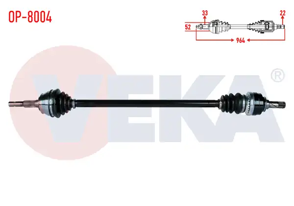 Veka Op 8004 Komple Aks Sağ Ön Uzunluk 964mm Opel Astra G F69 1 4 16v 1998 2005