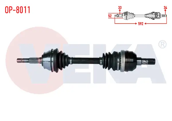 Veka Op 8011 Komple Aks Sol Ön Opel Vectra A 1 8 Uzunluk 592mm 1988 1995