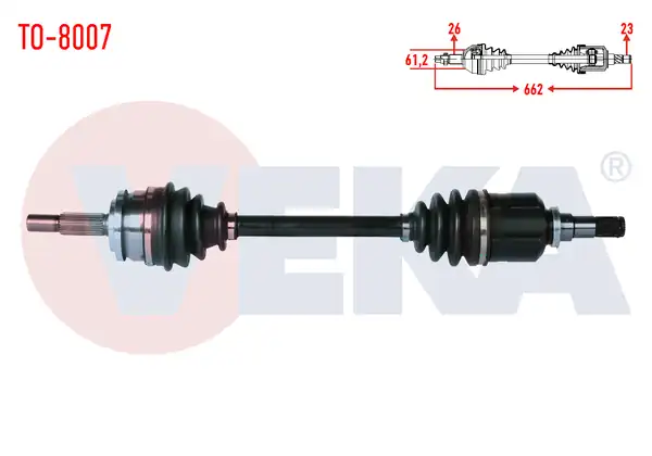 Veka To 8007 Komple Aks Sol Ön Toyota Corolla E15_ 1 6 Vvt İ Uzunluk 662mm 2007 2012