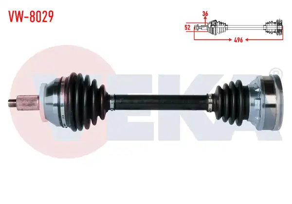 Veka VW 8029 Komple Aks Sol Ön Volkswagen Polo 6r 6c 1 6 TDI Caya CAYB CAYC M T Uzunluk 496mm 2009