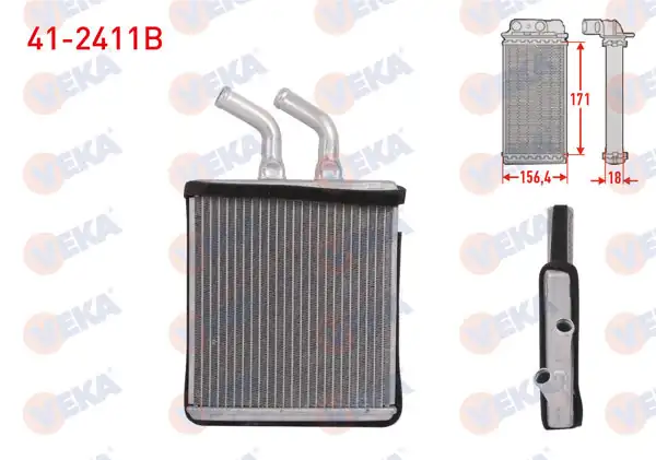 VEKA 41-2411B | Kalorifer Radyatörü Brazing Kia Rio Hatchback (Dc) 1.5 16V 2000-2005