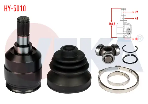 Veka Hy_ 5010 Aks Kafası Sol Ön İç Hyundai Accent Era 1 5 CRDI 27x33x41 Uzunluk 168 5 mm 2006 2012