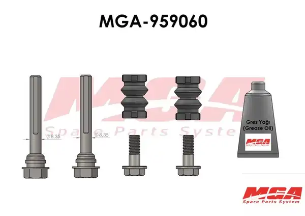 MGA 959060 | Kaliper Burç Tamir Tk Civatalı Arka Renault Clio III Megane III 3008 308 5008 407 C3 C4 C5 S40 V40