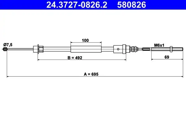ATE 24 3727 0826 2 El Fren Teli Peugeot 406 99 04 Arka Sol