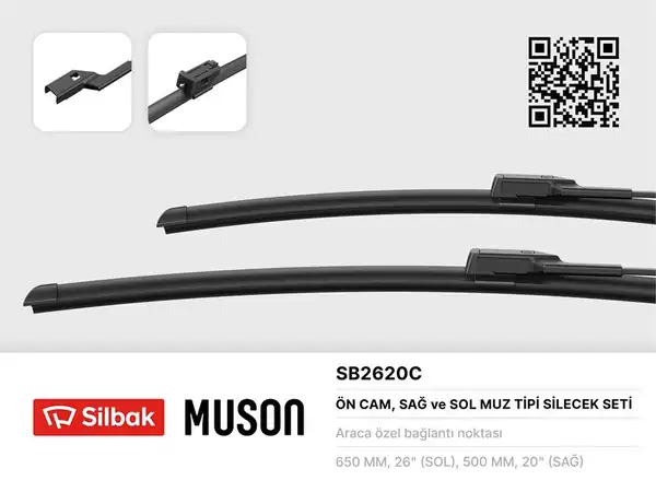 Silbak Sil. Sb2620c Ford Focus 2018 Model Sonras Silecek Süpürgesi Ön Tk Muz Tip 650mm 600mm