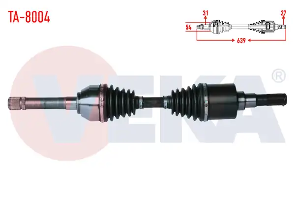 Veka Ta 8004 Komple Aks Sağ Ön Tata Xenon 2 2 16v TD Uzunluk 639mm 2011