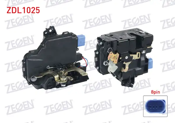 ZEGEN ZDL1025 | Kapı Kilidi Sağ Ön 8 Pin Volkswagen Polo 2002 2009 Transporter V 2003 2012 Skoda Fabia 1999 2007 Seat Ibiza III 1999 2002