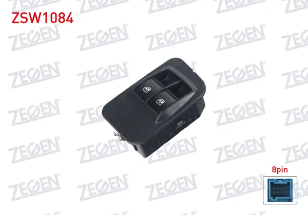 ZEGEN ZSW1084 | Cam Açma Anahtarı Çiftli Çerçeveli Turuncu Işık 8 Pin Fiorino Nemo Bipper 2007
