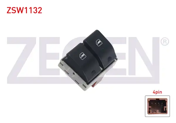 ZEGEN ZSW1132 | Cam Açma Anahtarı Çiftli 4 Pin Polo Cordoba Ibiza IV 2001 2012