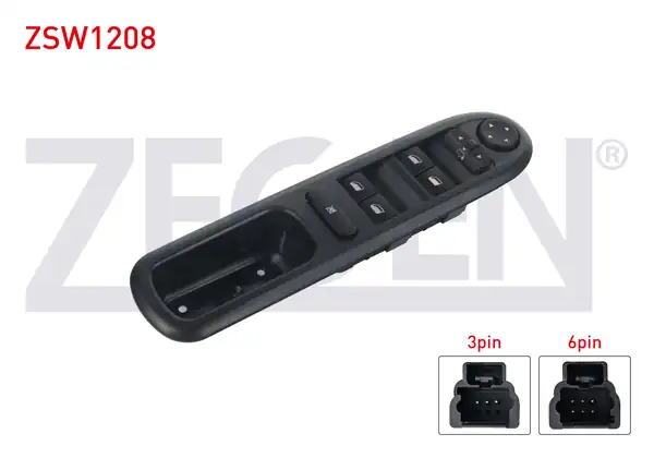 ZEGEN ZSW1208 | Cam Açma Anahtar Grup Ayna Ayarlı 9 Pin Peugeot 407 2004 2011