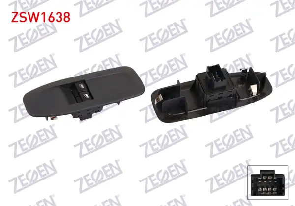 ZEGEN ZSW1638 | Cam Açma Anahtar Grup 8 Pin Peugeot 208 İ Ca CC 2012