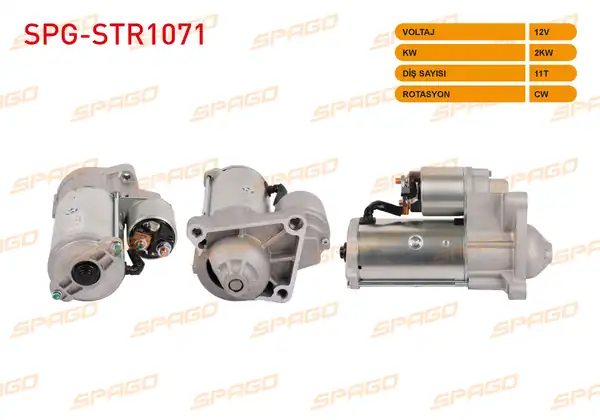 SPAGO Spg Str1071 Marş Motoru 12v 2kw 11 Dış Cw Str5200k Kangoo Megane İ Traffic İ 1 9 dCi Araclar İçin