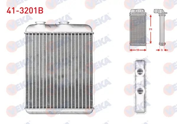 VEKA 41-3201B | Kalorifer Radyatörü Brazing Yuzuklu Tip Opel Astra G F69 1 4 16v 1998 2005 Astra H 1 3 CDTI 1 4i 1 6i 2004 2010