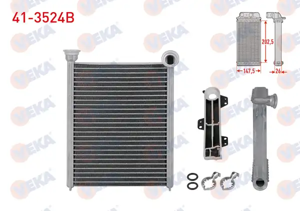 VEKA 41-3524B | Kalorifer Radyatörü Brazing Renault Megane IV 1 2 Tce 1 5 dCi 1 6 dCi 1 6i 2016