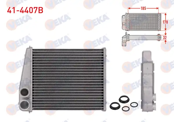 VEKA 41-4407B | Kalorifer Radyatörü Brazing 5 5mm Fin Volkswagen Golf V 1k1 1 4i 2003 2009