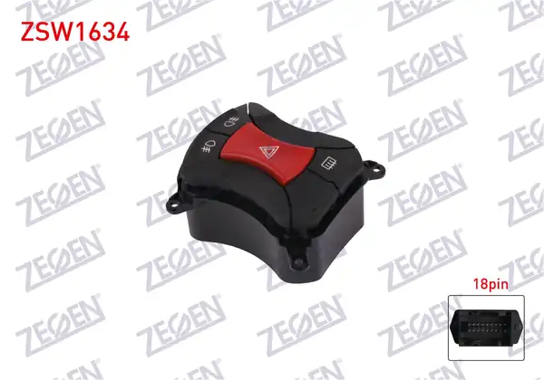 ZEGEN ZSW1634 | Flaşör Anahtarı Sisli Ve Cam Kaldirmasiz Fiat Doblo 2005 2012