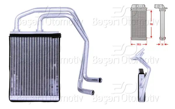 WISCO 3143572-00 | Kalorifer Radyatörü Brazing 198x160 mm Mitsubishi Fuso Canter 859 06 12