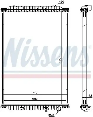 NISSENS 637780 | Motor Su Radyatörü Renault Trucks Magnum Cercevesiz M-T 2004 2006 Arası 2006 Sonrası